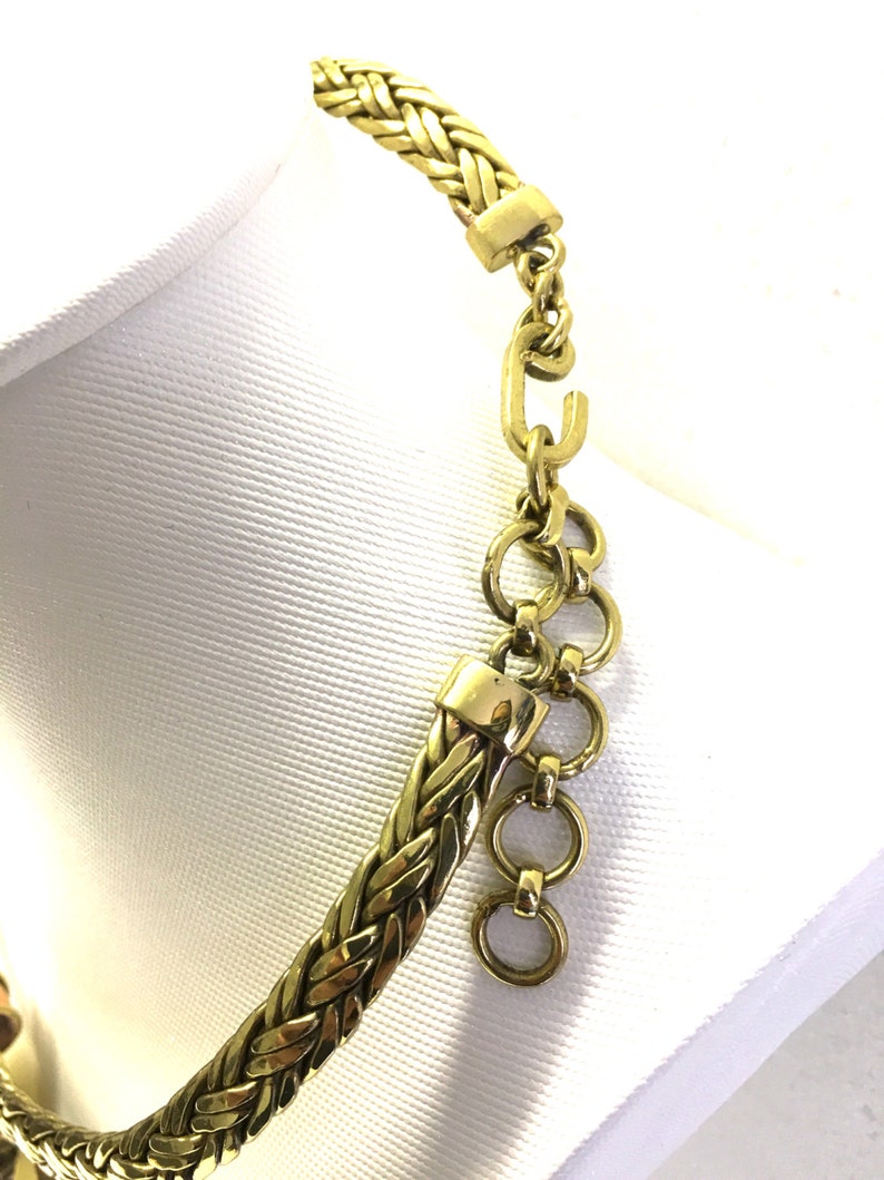 Gold Plated Pendant Twisted Wire Necklace Black Agate Pendant Pendant With Stone Adjustable Size # 1335208 Gold Plated Necklace