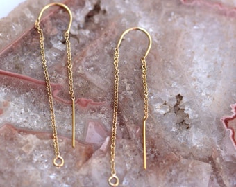 Earring Ear U-Threader Gold Filled Cable Chain 0.35 X 1.8 IN