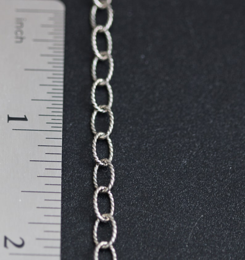 Oval Twisted Chain Sterling Silver Oxidized Finish By Foot