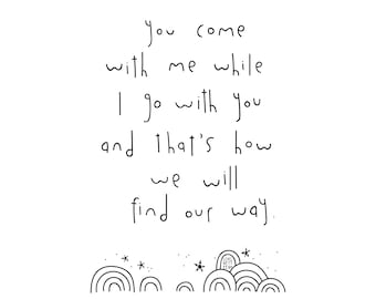 You Come With Me // Haiku Art // 8x10print