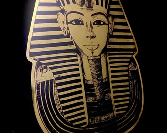 The Boy King - Mirrored Gold , Tutankhamun mask of ancient Egypt