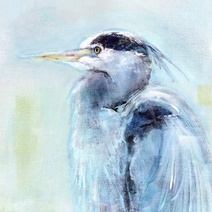 Blue Majesty: A cropped blue heron print from an original blue heron painting, &#39;Blue Majesty&#39;.