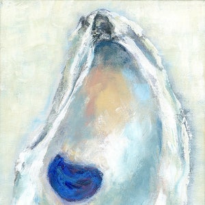 Oyster Pastel: Bay Jewel, Fine art giclee oyster print from original acrylic oyster painting