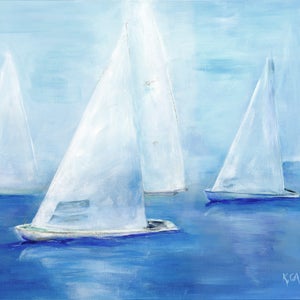 Becalmed: Limited edition signed & numbered giclee sailing print from original sailing painting