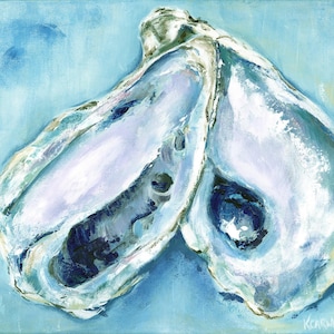 Sophie&#39;s Oysters Chesapeake: Fine art giclee oyster print of original acrylic oyster painting