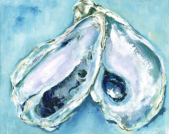 Sophie's Oysters Chesapeake: Fine art giclee oyster print of original acrylic oyster painting