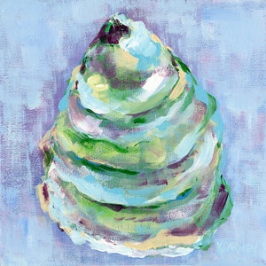 Spring Oyster (exterior)  Fine art giclee oyster print from an original oyster painting