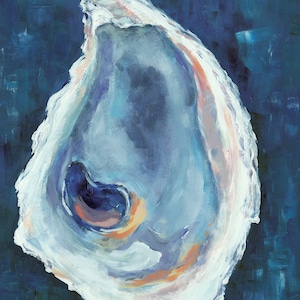 Birthday Oyster: Fine art giclee oyster print of original acrylic oyster painting