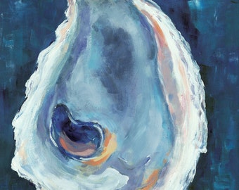 Birthday Oyster: Fine art giclee oyster print of original acrylic oyster painting