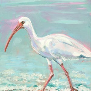 White Ibis Painting: Ibis Rockin It!, Fine art White Ibis print from original White Ibis Painting