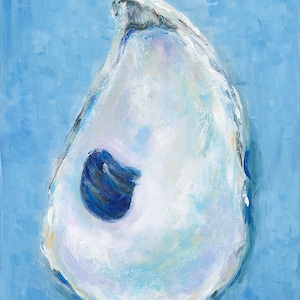 Oyster Art: September Oyster,  Fine art giclee oyster print of original acrylic oyster painting