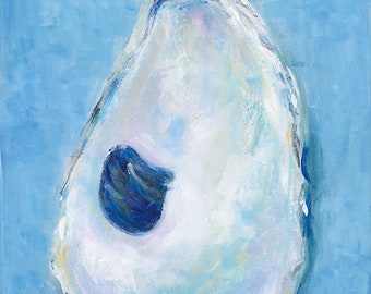 Oyster Art: September Oyster,  Fine art giclee oyster print of original acrylic oyster painting