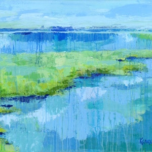 Southern Salt Marsh: fine art giclee marsh print from original acrylic marsh painting