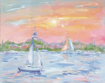 Sailor's Delight: Fine art giclee sailboat print from original sailboat painting