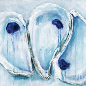 Oysters Trifecta Chesapeake: Fine art giclee print of original oyster acrylic painting
