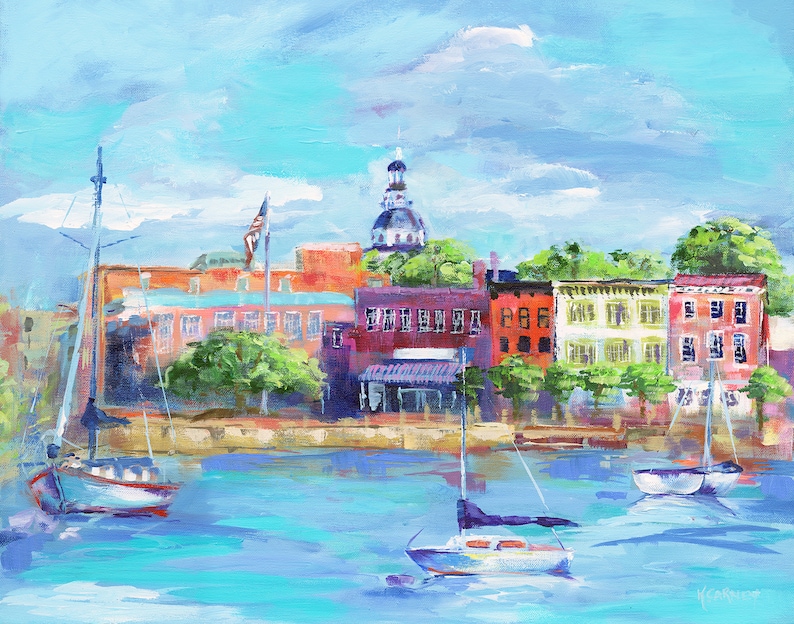 Annapolis City Dock Fine Art Giclee Annapolis Print From Etsy