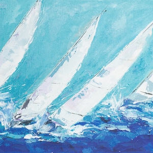 Abstract Sailing Painting: Hard to the Wind, Limited Edition 200 Series sailing print from original sailboat painting