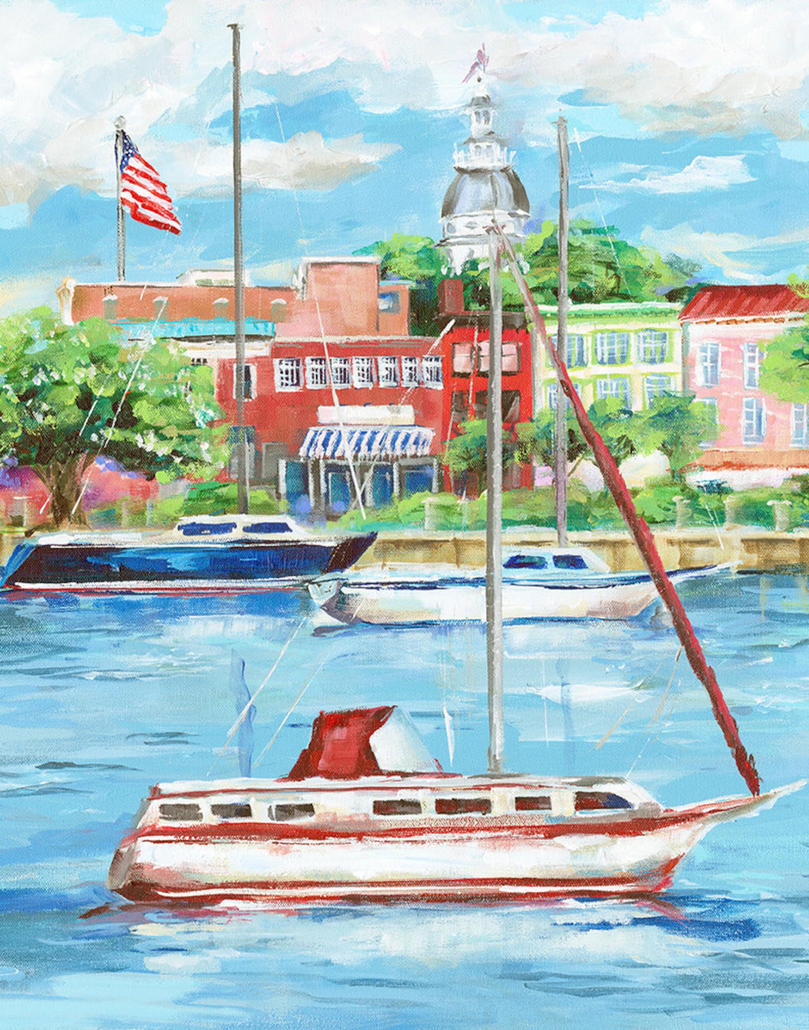 Annapolis Harbor View Fine Art Giclee Annapolis Print From Etsy