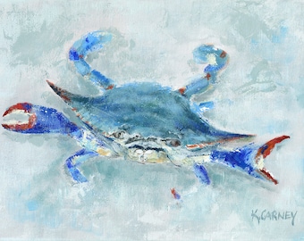 Crab Painting: My Gal Sal, Fine art giclee crab print from original acrylic crab painting