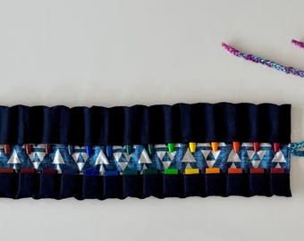Geometrische krijtdoos met 16 vakken. Waldorf- en montessorikleurpotlood voor Stockmar- of Filana-kleurpotloden. Handgemaakt in de VS