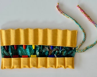 Sunny Forest-krijtkoffer met 8 vakken. Waldorf- en montessorikleurpotlood voor Stockmar- of Filana-kleurpotloden. Handgemaakt in de VS.