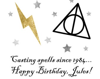 WIZARD PERSONALIZED metallic temporary semi-custom wizard inspired Flash Tattoo - hashtag, potter, metallic tattoo, party favor