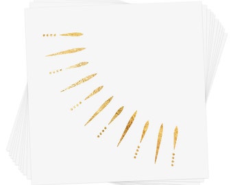 GOLDEN RAYS set of 10 premium metallic gold temporary face Flash Tattoos -  Eye Jewels | Eye shimmer | Face glitter