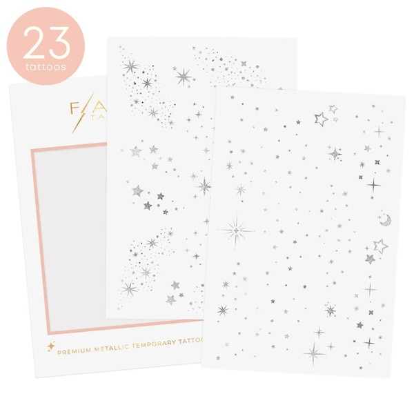 Flash Tattoos FAIRY DUST metallic temporary tattoos | 23 styles | freckle tattoo | glitter tattoo | metallic face sparkle, twinkle tattoo
