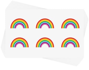 Tiny Rainbows set of 10 premium waterproof metallic gold & rainbow temporary Flash Tattoos | Party favors | Kids tattoo | Rainbow party