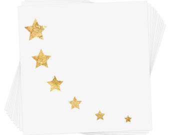 STARRY ARC Metallic Guldstjärna Tillfälliga Ansiktstatueringar: Skimrande Festset
