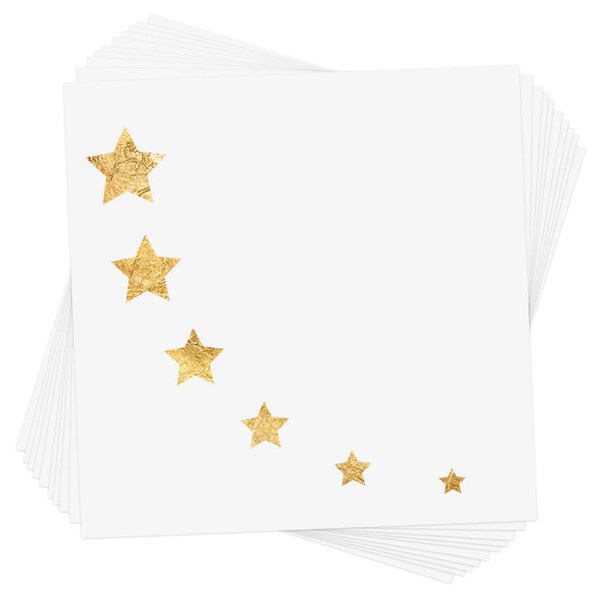 STARRY ARC set of 10 premium metallic gold temporary face Flash Tattoos -  Stars | Eye shimmer | Face glitter