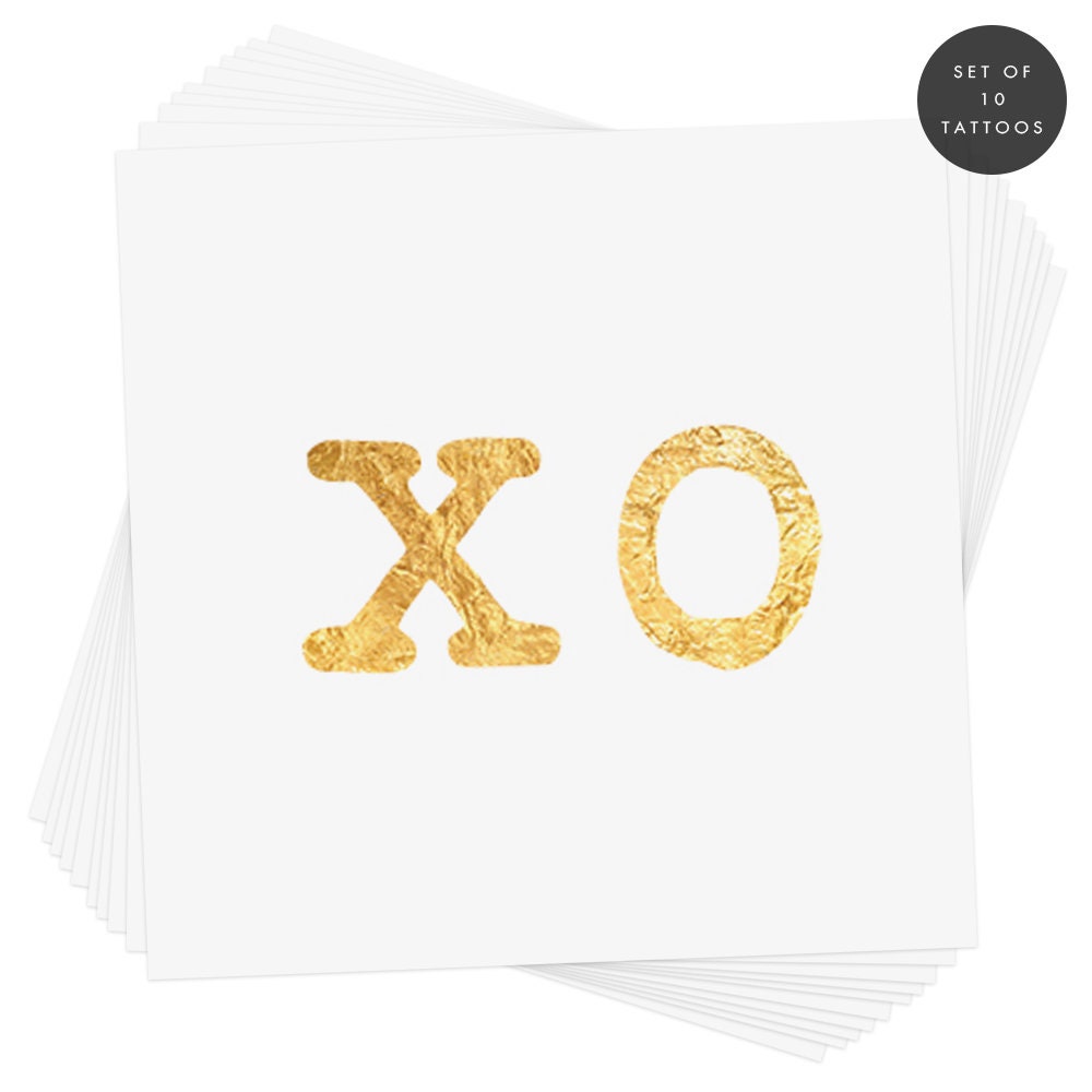 XO Set of 10 Premium Waterproof Metallic Temporary Tattoo From - Etsy  Finland
