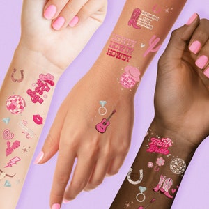 Flash-tatueringar DISCO COWGIRL BACHELORETTE tillfälliga tatueringar | 66 foliestilar | Nashville bach, western bachelorette, Last Rodeo, Festgåvor bild 2