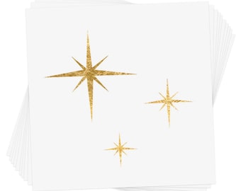 TWINKLE 10 metallic gold temporary tattoos for face and eyes