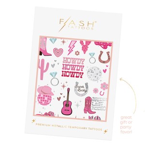 Flash-tatueringar DISCO COWGIRL BACHELORETTE tillfälliga tatueringar | 66 foliestilar | Nashville bach, western bachelorette, Last Rodeo, Festgåvor bild 6