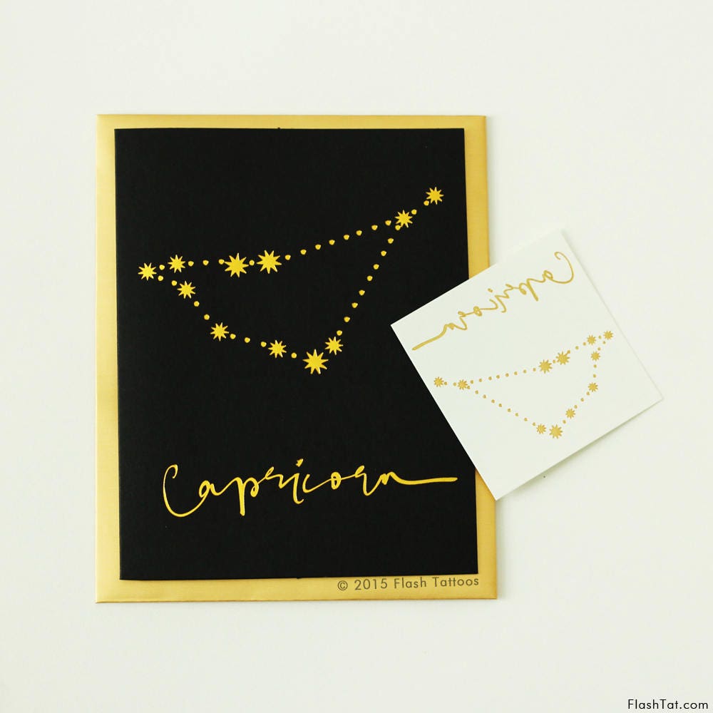 Capricorn Zodiac Greeting Card With Constellation Temporary - Etsy Australia