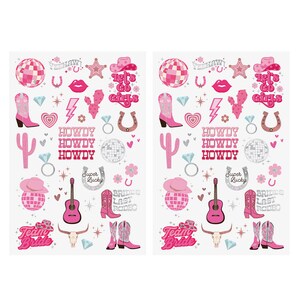 Flash-tatueringar DISCO COWGIRL BACHELORETTE tillfälliga tatueringar | 66 foliestilar | Nashville bach, western bachelorette, Last Rodeo, Festgåvor bild 7