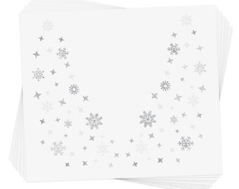 Snowflake Eye Jewel Temporary Tattoos, Metallic Silver and White, Party Favors (Set of 10)
