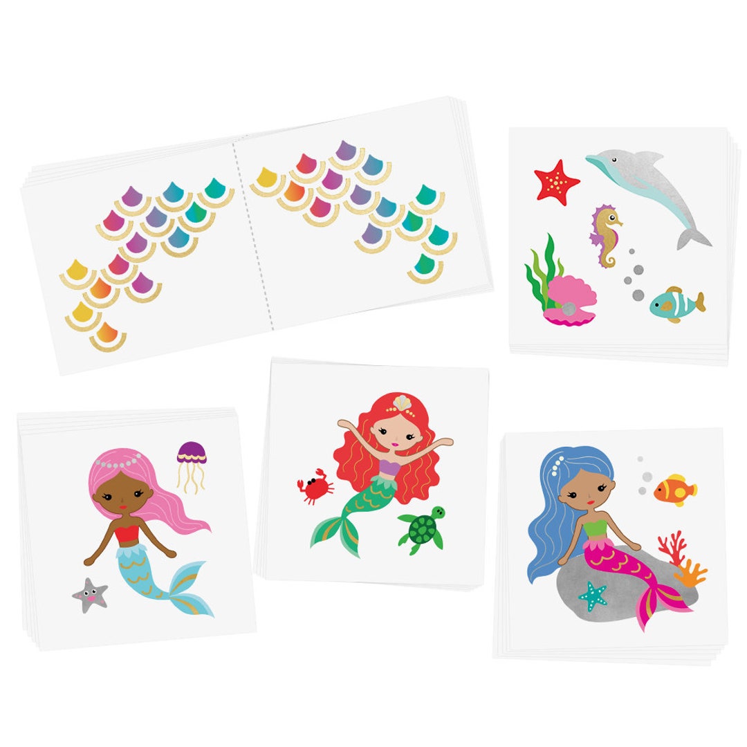 Mermaid Variety Set Includes Colorful Metallic Temporary Fun - Etsy