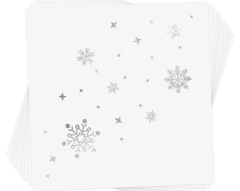 SNOW SHIMMER set of 10 premium metallic silver temporary face Flash Tattoos -  Snowflakes Stars | Eye shimmer | Face glitter