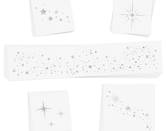 Flash Tattoos STARLIGHT temporary tattoos| 25 metallic sliver tattoos | freckle tattoo | glitter tattoo | metallic face sparkle | star tat