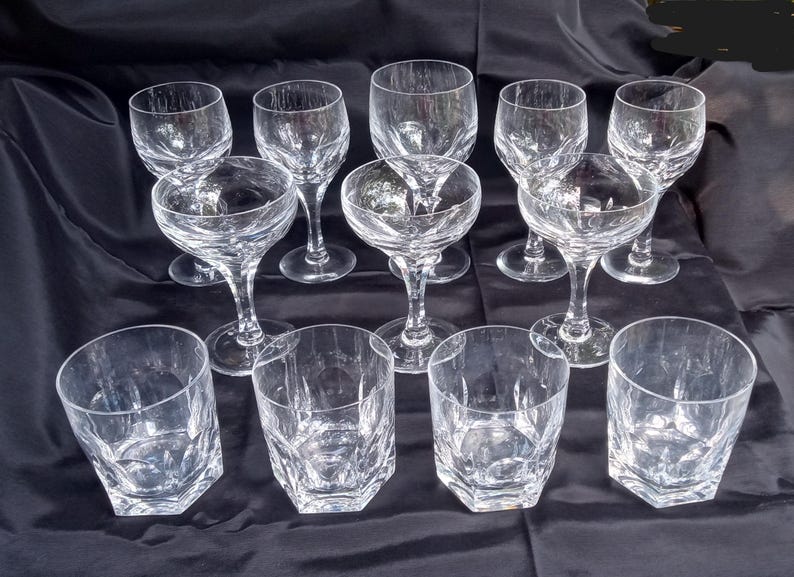 Vintage Atlantis Cut Crystal Evora Stemware and Rocks Tumblers Lot - Etsy