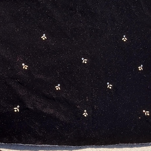 Vintage Black Velvet Beaded Shawl