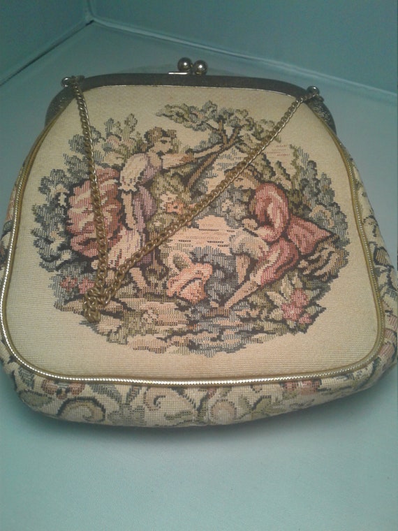 Vintage Julius Resnick JR Petite Point Tapestry Pu