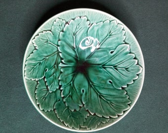 ウェッジウッド 1900年代中盤　マジョリカ焼き Green Leaf5枚セット ヴィンテージ ウェッジウッド マジョリカ グリーン メープルリーフ
