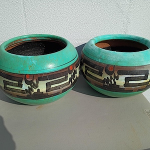 Passendes Paar 1960's mexikanische Keramik am Straßenrand 28 cm