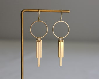 gold statement earrings spring blooms bridal luxury twisted metal style geometric organic earrings #8