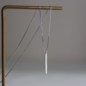 Sterling silver rectangle bar pendant necklace Minimal Geometric necklace Gift for her