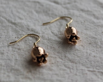 Gold plated flower earrings Bridesmaid earrings Gift