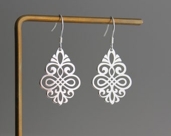 Silver plated Celtic earrings Moroccan earrings Bohemian earrings Gift